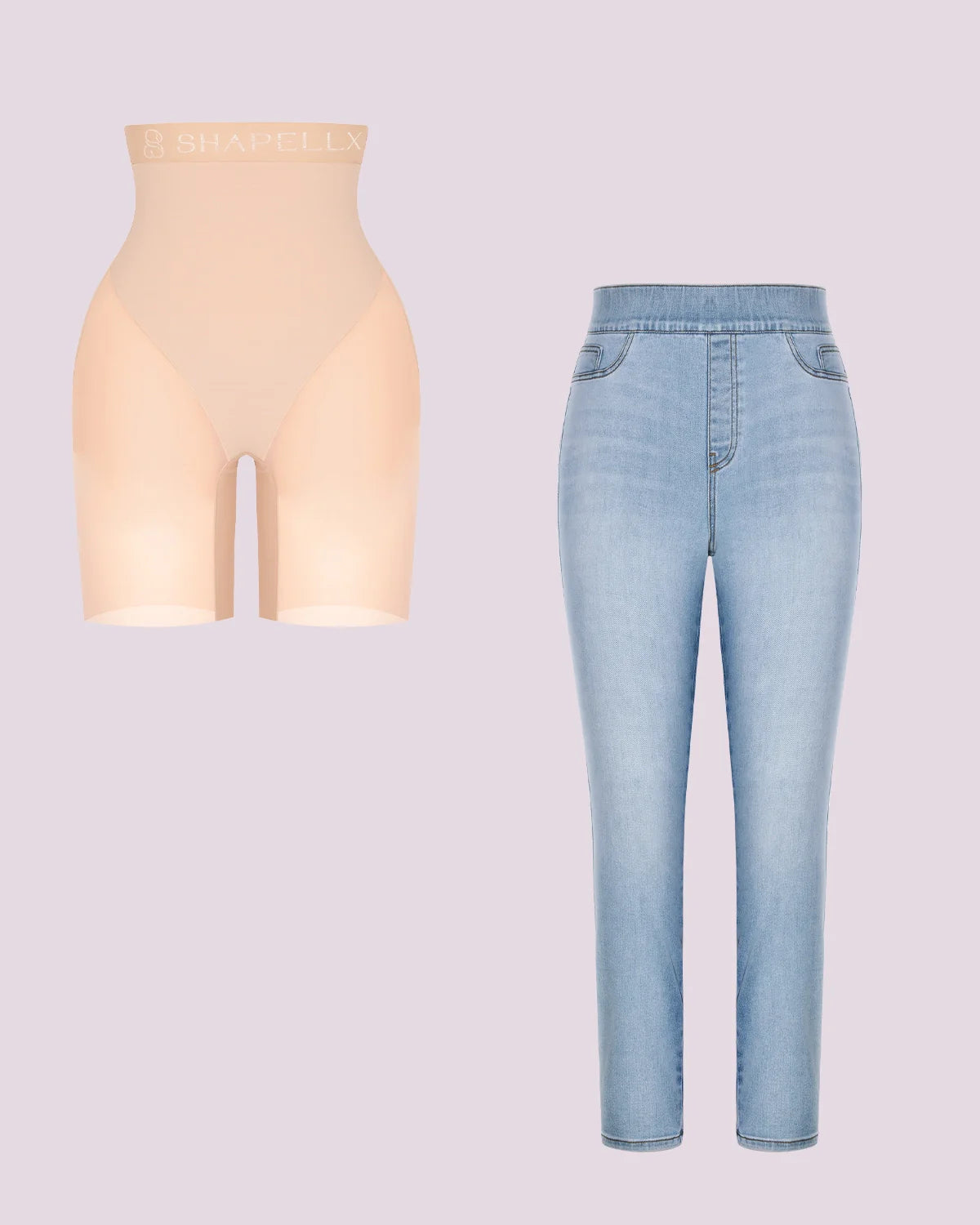 Beige/Bleu clair